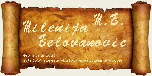 Milenija Belovanović vizit kartica